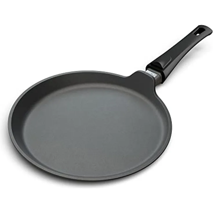 Hoffmann Germany Crêpepfanne Crepe Pfanne Ø 28 cm, Made in Germany alle Herdarten, Aluguss (1-tlg, 1x Crêpepfanne Ø 28 cm), abnehmbarer Griff, Induktion, Antihaft, einseitig erhöht