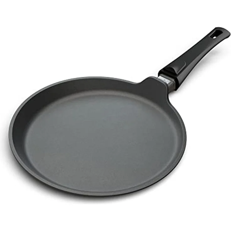 Hoffmann Germany Crêpepfanne Crepe Pfanne Ø 28 cm, Made in Germany alle Herdarten, Aluguss (1-tlg, 1x Crêpepfanne Ø 28 cm), abnehmbarer Griff, Induktion, Antihaft, einseitig erhöht – Bild 1