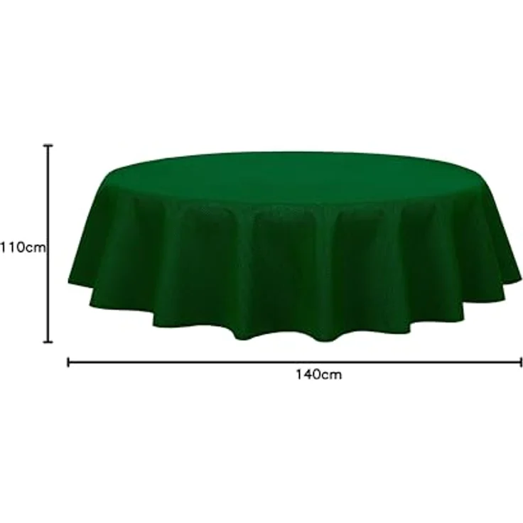 Brandsseller Gartentischdecke Ø 140 cm Tischdecke mit Paspel Outdoor Tischtuch rund Weichschaum für Garten, Terrasse, Balkon wetterfest rutschfest - Grün – Bild 9