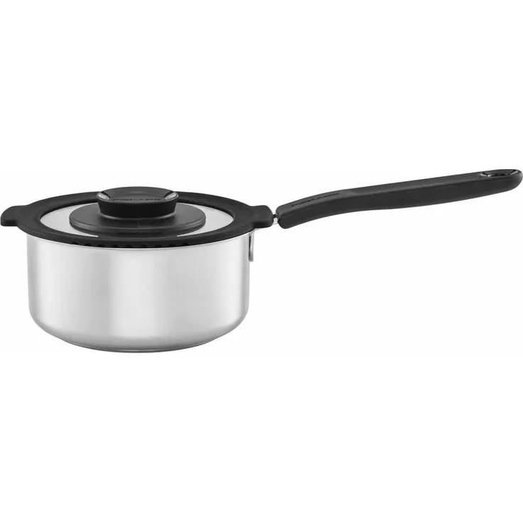 Fiskars Functional Form Stieltopf, mit Deckel, Kochtopf, Koch Topf, Edelstahl, 1. 5 L, 1026576