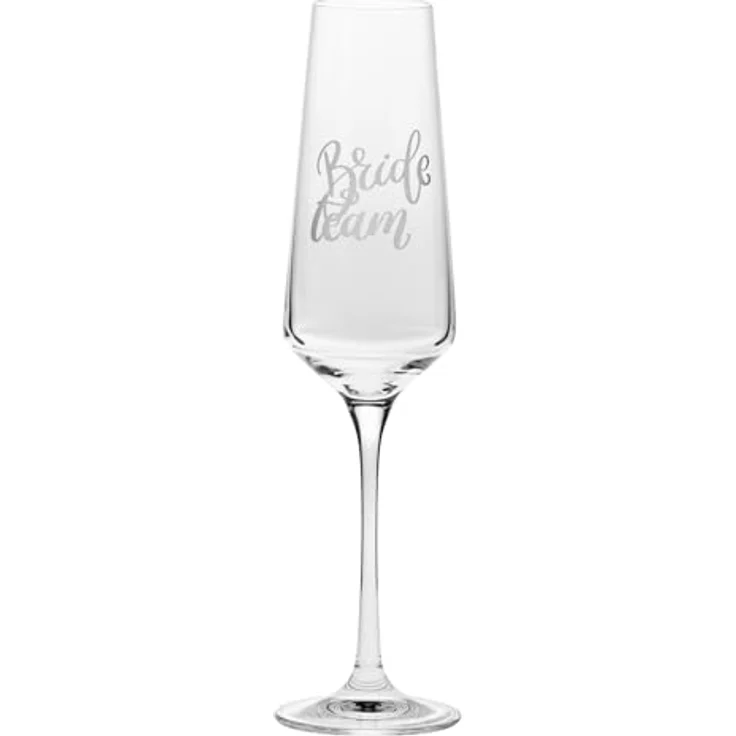 Krosno Champagnergläser Bride and Team Bride 4er Set 180 ml- Prosecco-Sekt- gläser, handgefertigt aus bleifreiem Kristallglas matt weiß verziert - JGA Gläser für Junggesellinnenabschied – Bild 5