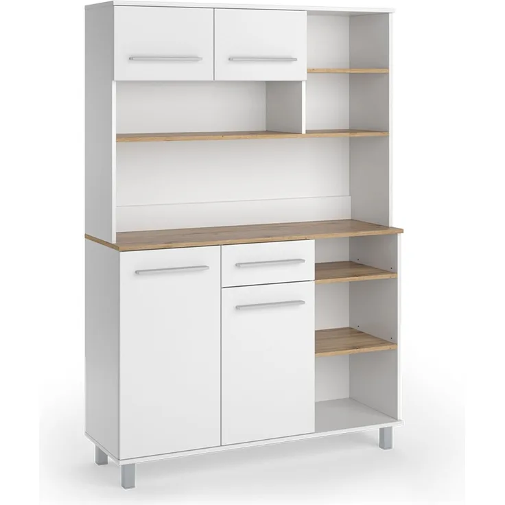 Küchenbuffet Pure Weiß/Artisan-Eiche 120.2 x 177 cm Vicco
