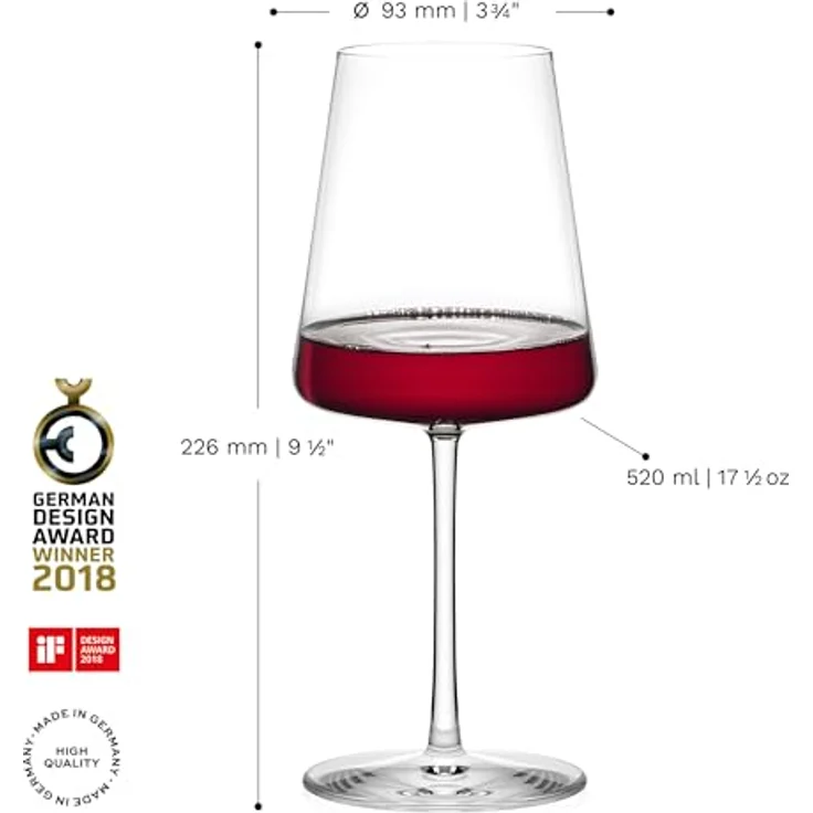 Stölzle Lausitz Power Rotweinkelch 2-Set aus hochwertigem Glas in der Farbe klar mit einem Volumen von 0,52 L, 1590001 – Bild 3