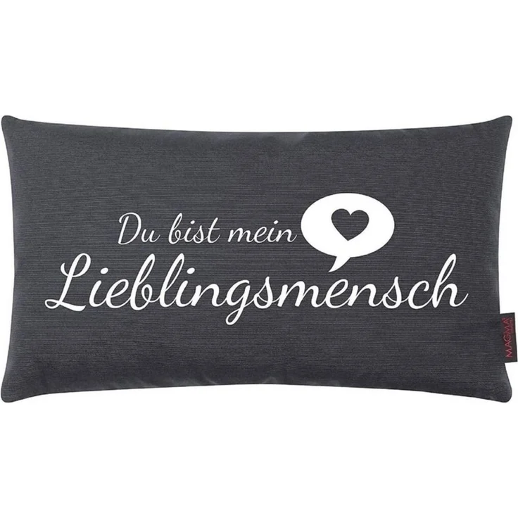 Kissen Lieblingsmensch anthrazit 25x45 cm Made in Germany/Ökotex 100 – Bild 1