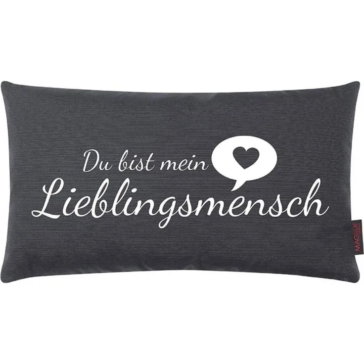 Kissen Lieblingsmensch anthrazit 25x45 cm Made in Germany/Ökotex 100
