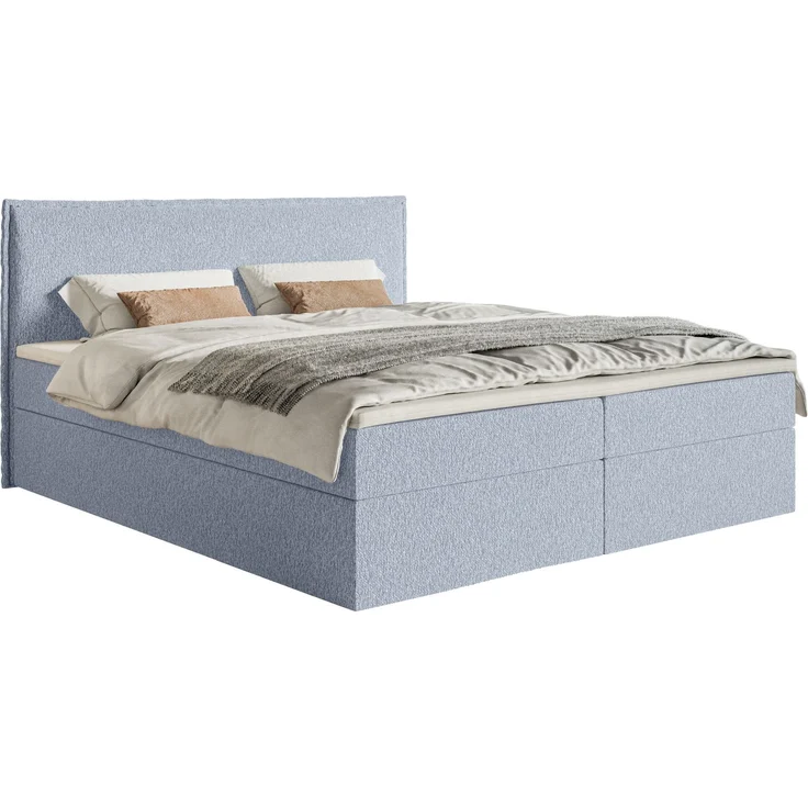 Selsey 'Softie' Boxspringbett 180x200 cm mit Topper und Stauraum, Chenille, Himmelblau – Bild 1