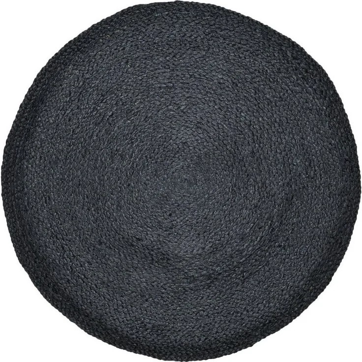 Marrakesch Orient & Mediterran Interior Teppich Ethno Boho Deko Jute Teppich Abrila Rund 100cm Schwarz, Handarbeit – Bild 5