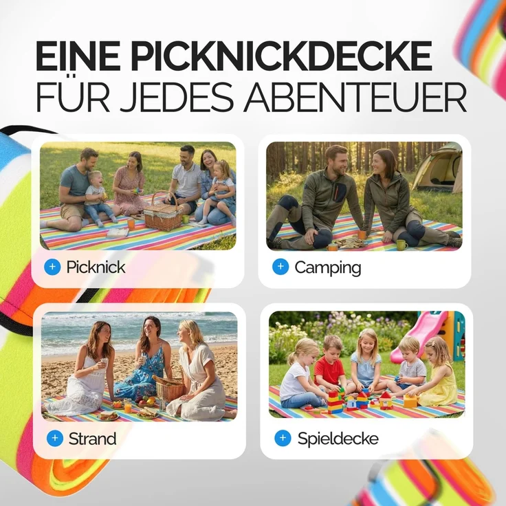 DETEX® Picknickdecke XL 195x150 cm wärmeisoliert wasserdicht – Bild 3