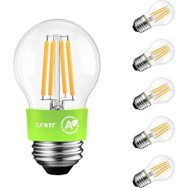 LVWIT 2.2W E27 LED Warmweiss Energieklasse A, Filament Lampe G45, 2700K Warmweiß, 470 Lumen Glühbirne, ersatz 40W, Rustikalampe in Kolbenform Nicht Dimmbar (6er Pack)