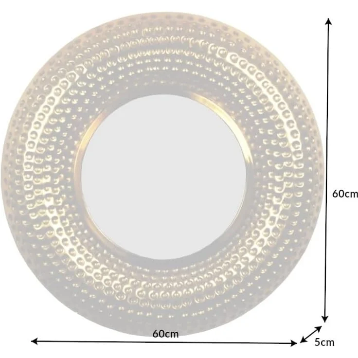 riess-ambiente Wandspiegel ORIENT 60cm gold, Schlafzimmer · Metall · rund · mit Rahmen · Deko · Hammerschlag Design – Bild 7