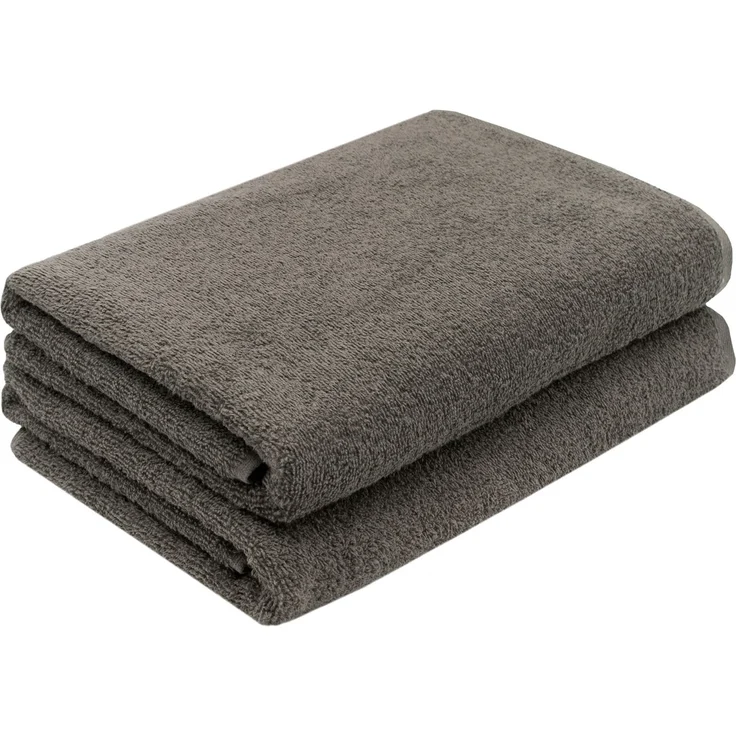 ZOLLNER Duschtücher 2er Set, 70x140 cm, taupe, Baumwolle – Bild 1