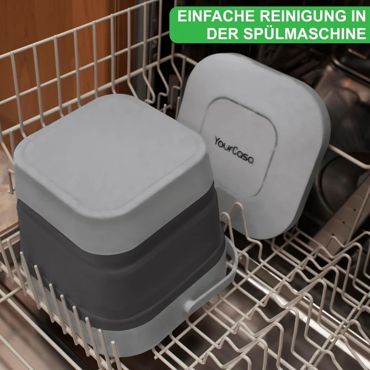 YourCasa Biomülleimer YourCasa® Biomülleimer Küche klein 4L nachhaltig mit Akivkohlefilter, Fassungsvermögen 4L, nachhaltige Materialien – Bild 4