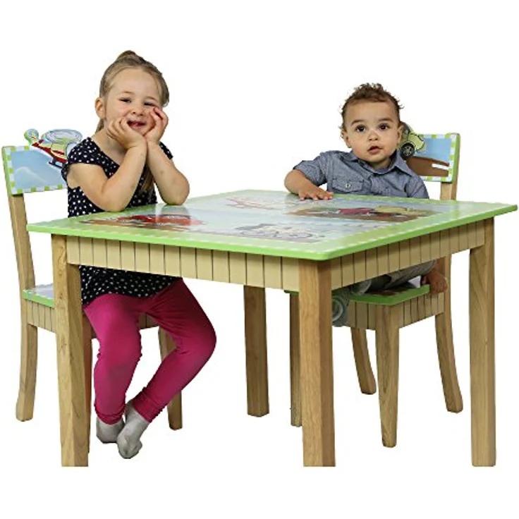 Fantasy Fields Children's Wooden Transportation Tisch & 2 Stühle-Set W-9946 – Bild 4