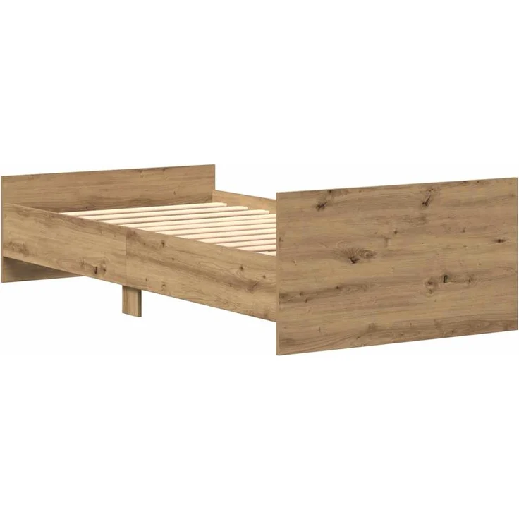vidaXL Bettgestell ohne Matratze Artisan-Eiche 75x190 cm Holzwerkstoff 862311 – Bild 6