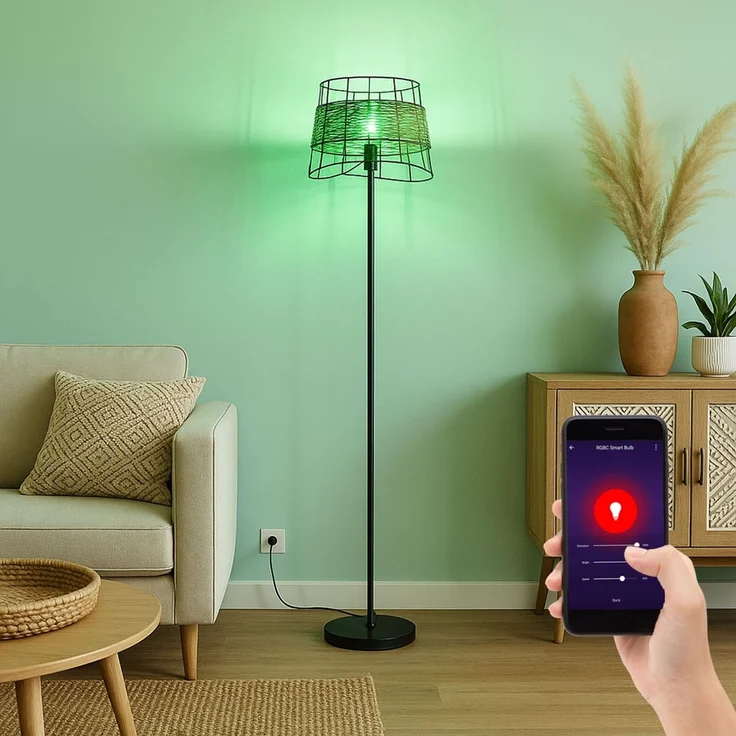 RGB LED Stehleuchte, App-Steuerung, Käfig-Design – Bild 2