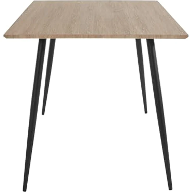 Dino Esstisch aus MDF Eicheoptik/Schwarz, 140 x 80 x 76 cm, moderner Esstisch für 6 Personen, Küchentisch mit Metallbeinen und rechteckiger Tischplatte für Esszimmer und Küche – Bild 4
