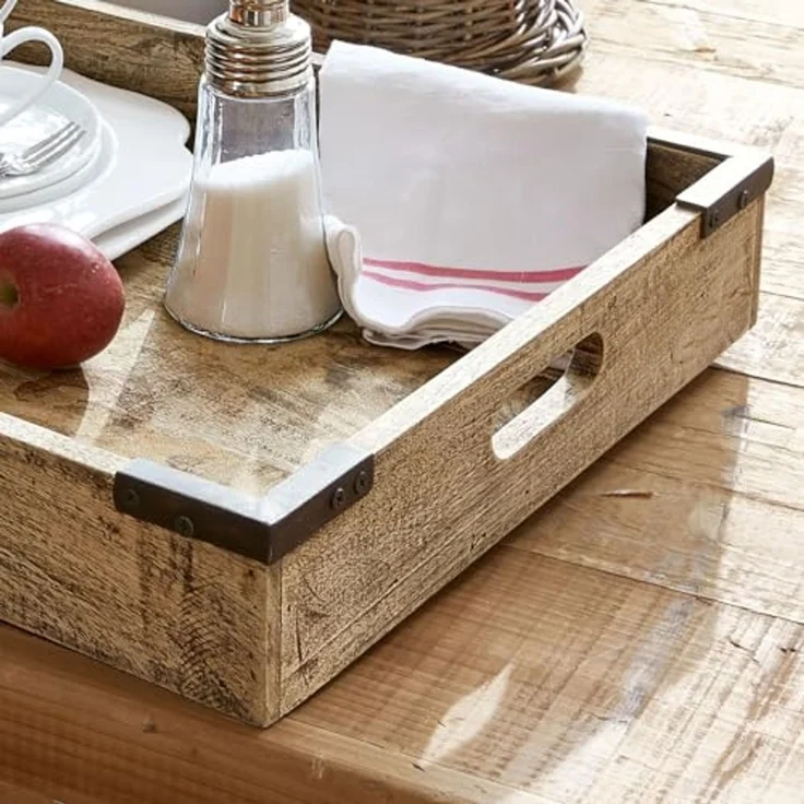 Mirabeau Tablett Tablett Villandry braun, Mangoholz (mangifera indica), Verzierung: Eisen – Bild 4
