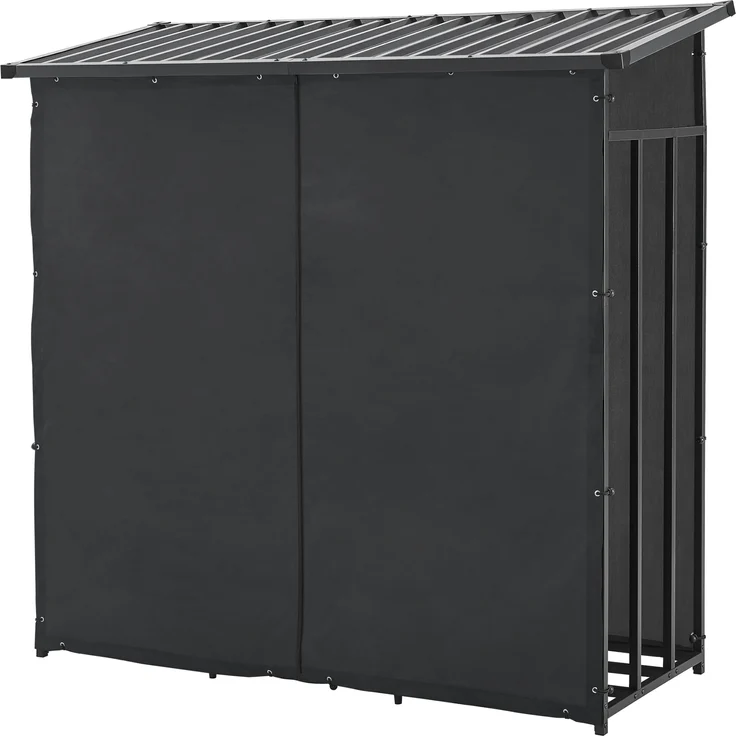Brennholzregal Yakutat Schwarz 185x180x70 cm [casa. pro] – Bild 2