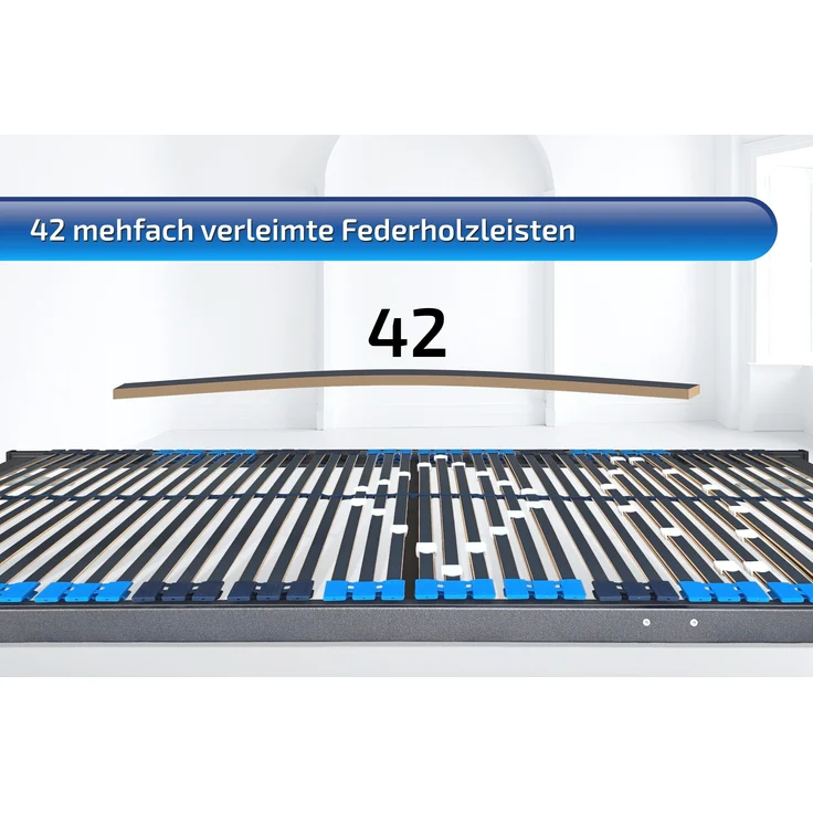 Lattenrost mit Schulteranpassung 120x200cm, 42 Leisten Kopf & Fußverstellung – Bild 3