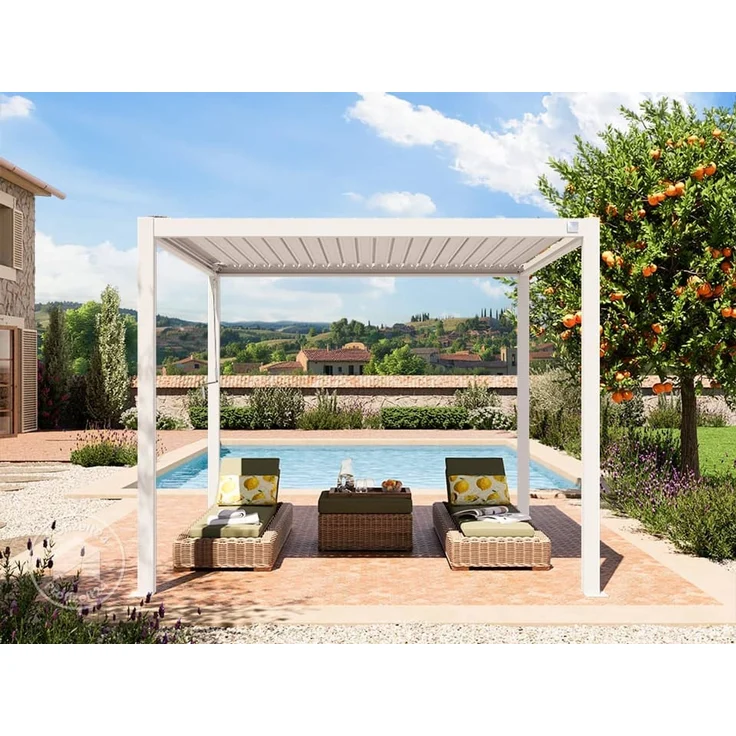 PRIMEYARD Pergola, Aluminium / Stahl weiß, 3x3 m – Bild 3