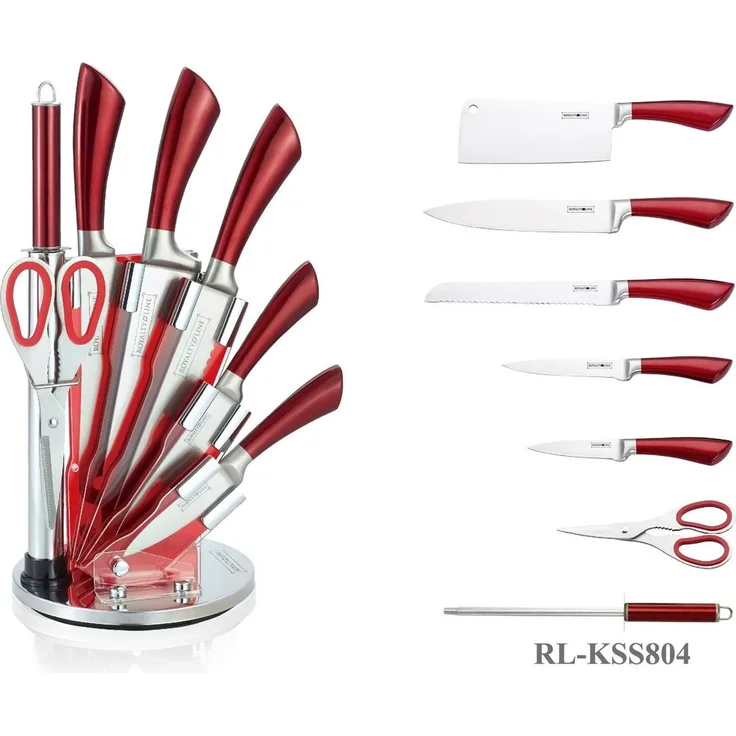 Messer Kochmesser Messerständer Messerset 8-tlg. Royalty Line rot RL-KSS804