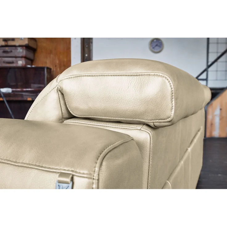 KAWOLA Sofa FINN 3-Sitzer mit Relaxfunktion Leder cremeweiß 80 x 107 x 210 cm – Bild 7
