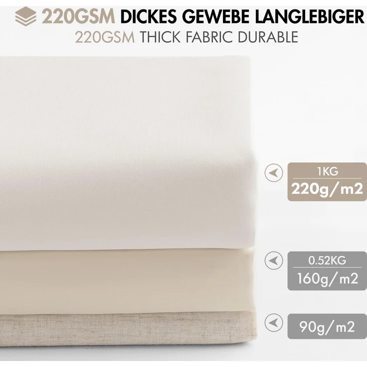 Woaboy Duschvorhang Leinenoptik Anti-Schimmel Weiß 180x200 cm – Bild 5