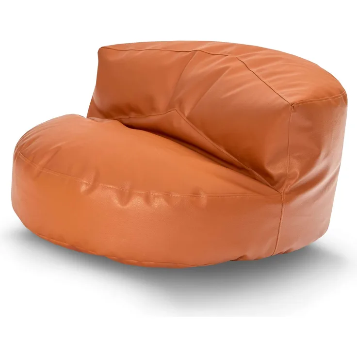 Green Bean Sitzsack Sofa aus Kunstleder mit EPS Perlen Füllung - Lounge im Sitzsack-Design 90 x 50 cm mit ergonomischer Rückenlehne - Cognac