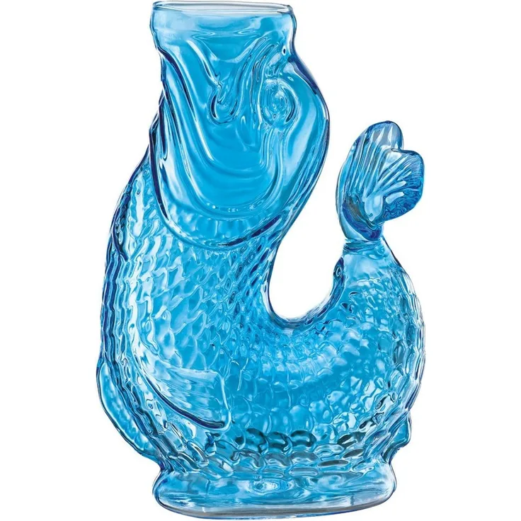 Glaskaraffe Karaffe Krug Kanne Gluckert beim Ausgießen 1L cilio NEMO blau 291322