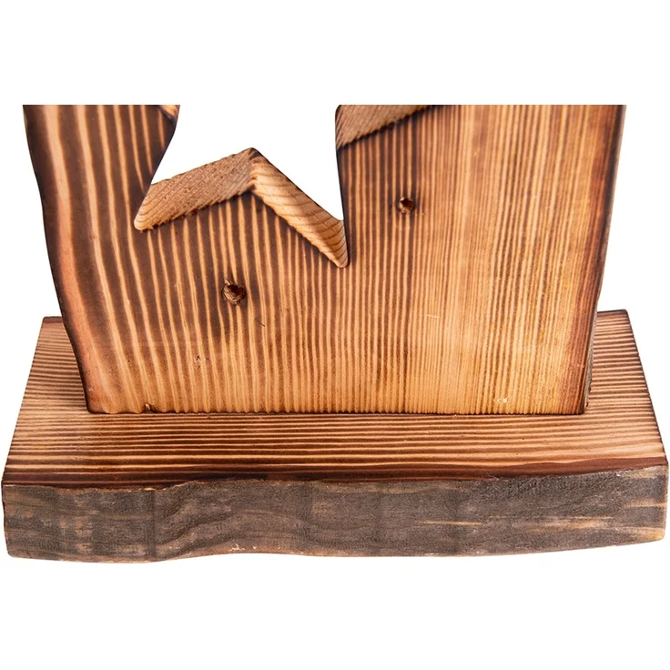 LED Weihnachtsleuchte Sternenmotiv, Holz, Timer, H 60 cm – Bild 10