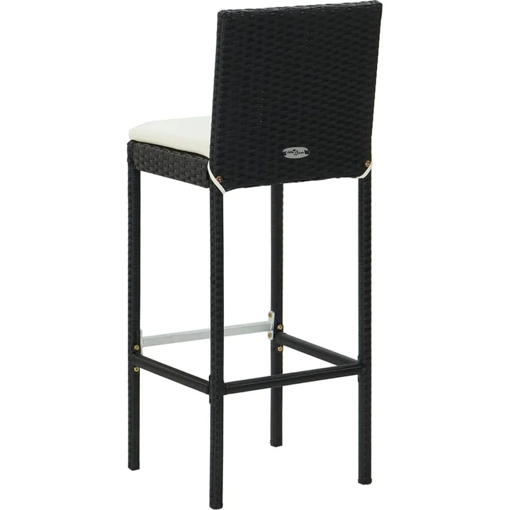 vidaXL Garten-Barhocker mit Kissen 4 Stk. Schwarz Poly Rattan 316670 – Bild 5