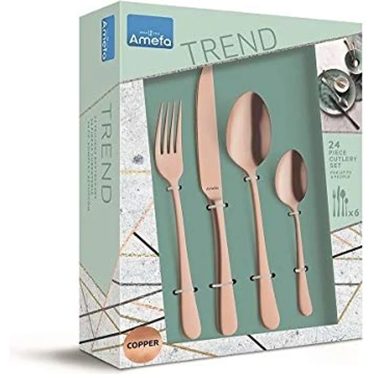 Amefa AUSTIN Besteckset 32-teilig PVD kupfer mattiert – Bild 8