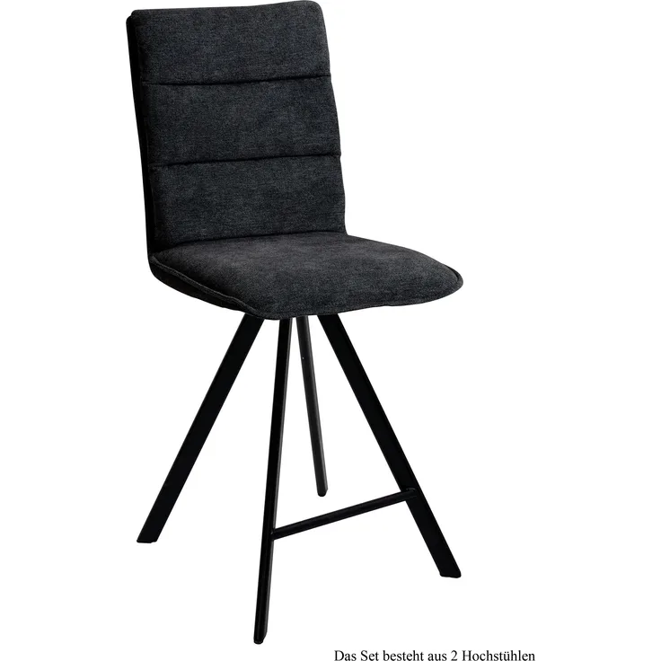 Thekenstuhl (2er-Set) Deliane 47x109x60 Schwarz/Anthrazit