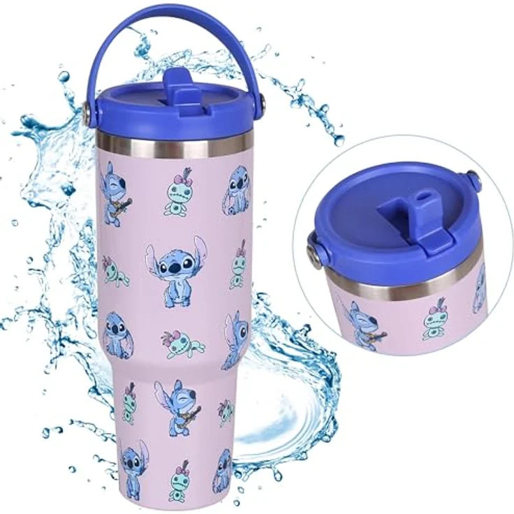 Sarcia. eu Thermobecher Disney Stitch Thermobecher 1,18 l mit Deckel, Mundstück & Henkel – Bild 3