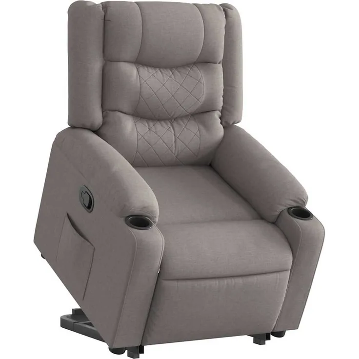 Relaxsessel, Fernsehsessel, Schlafsessel mit Aufstehhilfe Taupe Stoff