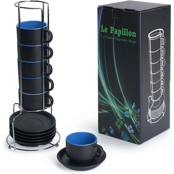 MiaMio Espressotasse Espressotassen Set Le Papillon Kollektion (6 x 75ml) – Bild 4