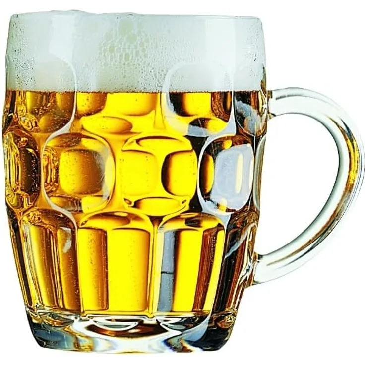 Dajar Bierkrug Britannia 570 ml, Glas, Transparent, 9,8 x 9,8 x 12,4 cm, 1 Stück