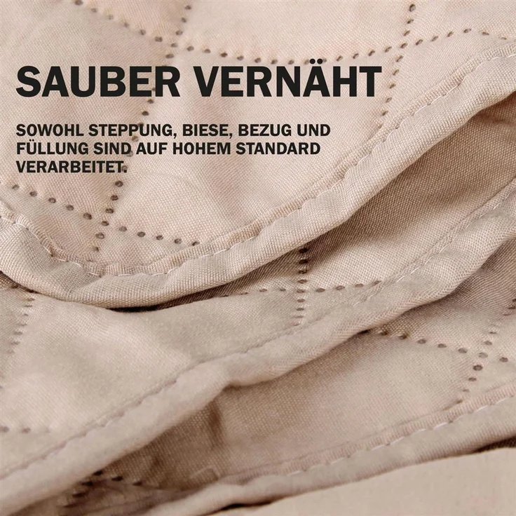 Sesselschoner gesteppt - 190x165cm Beige – Bild 5