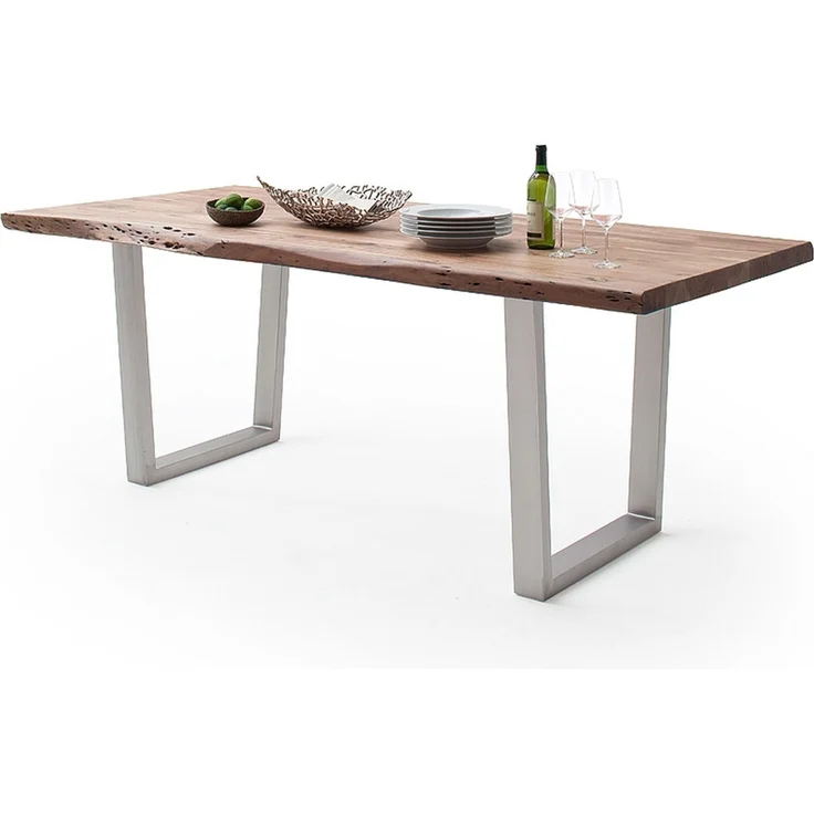 Baumkantentisch >Calabria< in Akazie natur lackiert - 240x79,5x100 (BxHxT) – Bild 2