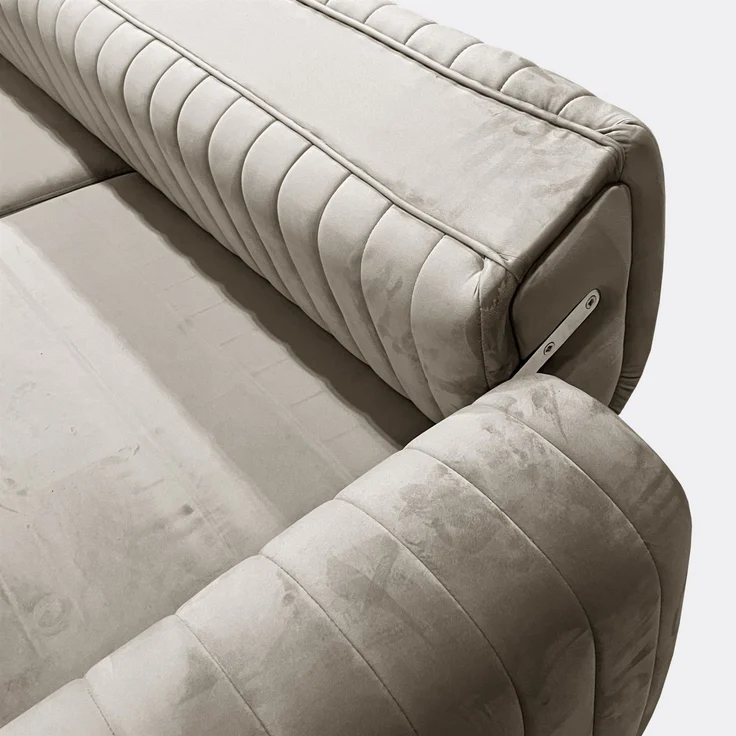 Sofa Designersofa VALERIE 3-Sitzer in Stoff Elisa Velvet Altrosa – Bild 3