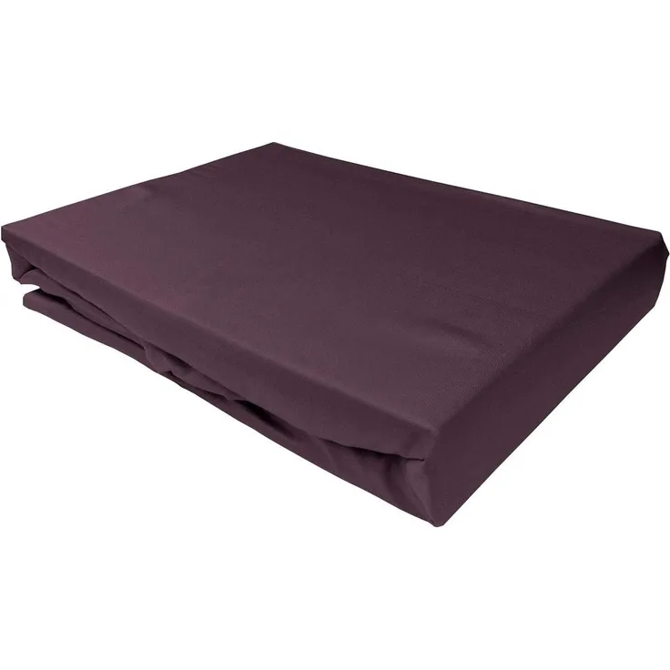 Bettwaesche-mit-Stil Mako-Satin Spannbettlaken brombeer 160x200cm Höhe 21-30cm