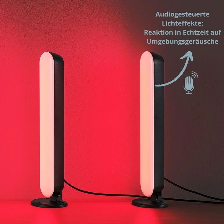 lightling LED Tischleuchte Gabriella, RGB Farbwechsler, Sound Control, LED fest integriert, Dynamic Light, RGB Farbwechsler, Sound Control,Integrierter Dimmer – Bild 4
