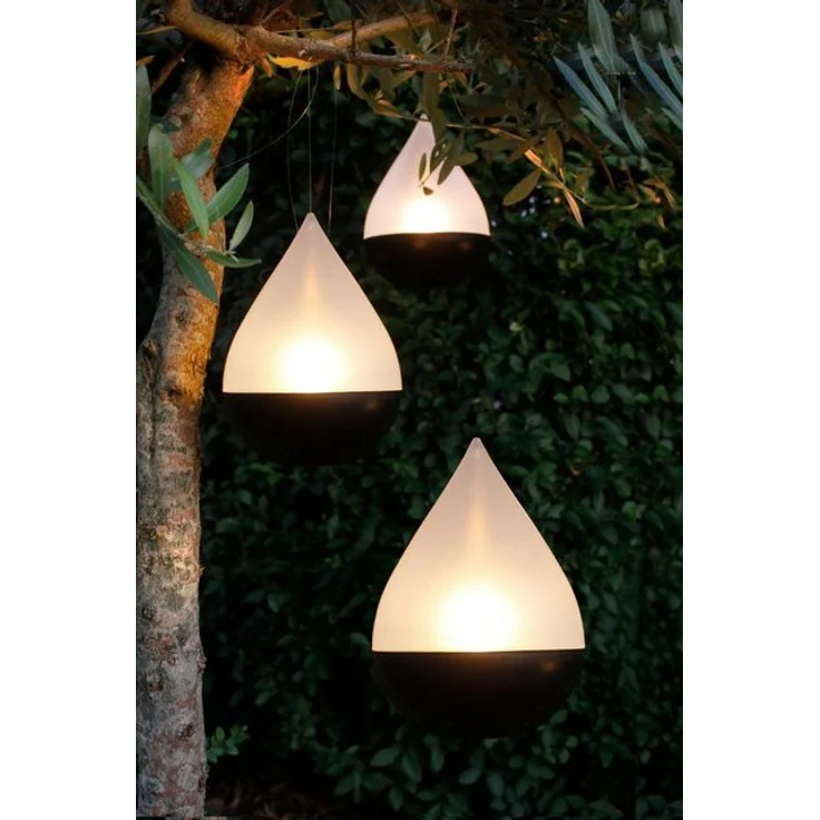 Arnusa LED Solarleuchte Gartenlampe Tropfen 3er Set Laterne Solar Tischleuchte hängend, Dämmerungssensor, LED fest integriert, Warm-Weiß, zum Aufhängen oder Stellen – Bild 4