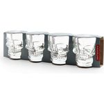 Kikkerland GL06 Schnapsglas Skull im 4-er Set