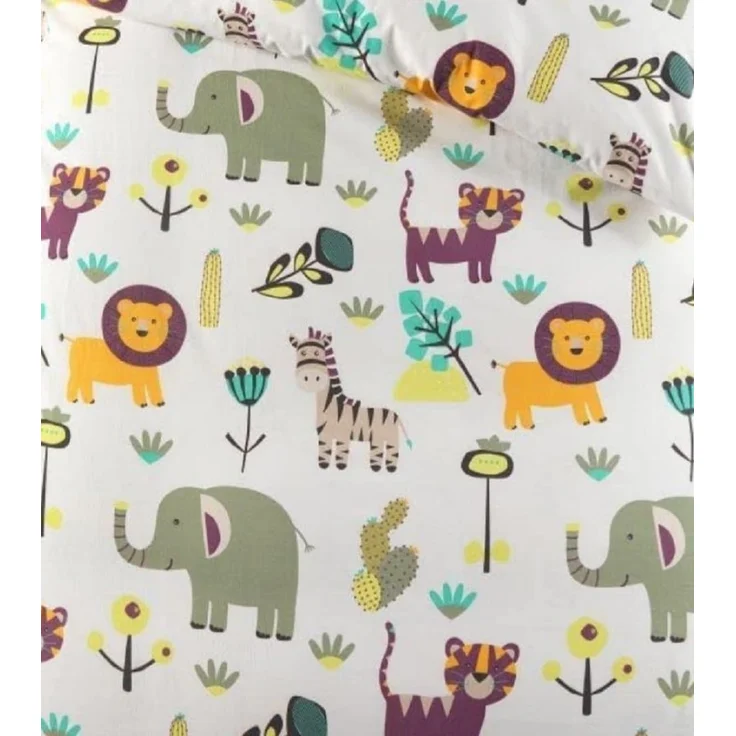 Soma Microfaser Bettwäsche 135x200 cm Bettbezug 135x200 cm Kopfkissenbezug 80x80 cm Kinder Safari – Bild 3