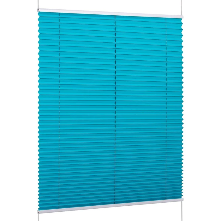 K-home Klemmfix-Plissee Florida Petrol 100x210 cm (B x L) einzigartiges Design mit bezauberndem Lichteffekt – Bild 1