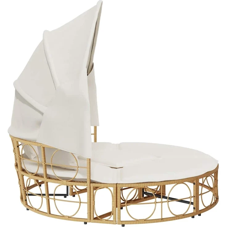 vidaXL Outdoor-Loungebett mit Dach und Kissen Poly Rattan 4108235 – Bild 6