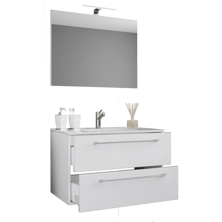 VCM Badmöbel Waschtisch Badinos 914324 Weiß H. 107 x B. 60 x T. 46 cm