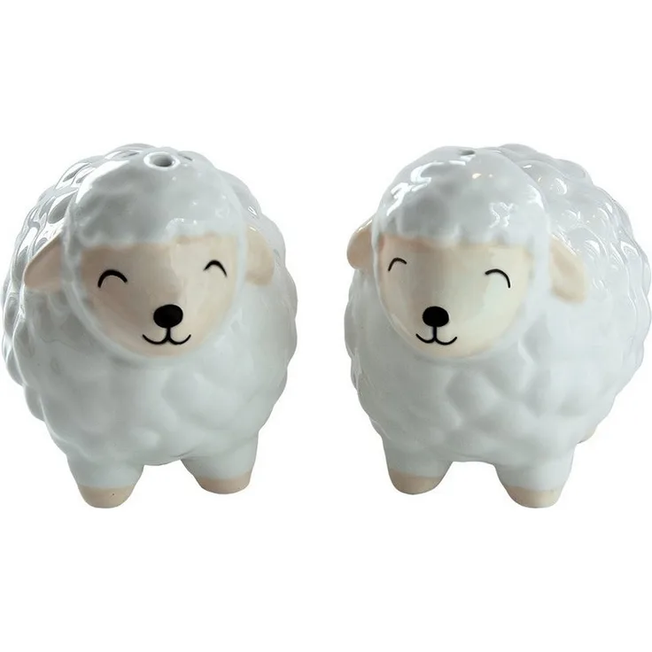 Sass & Belle Salz- / Pfefferstreuer Schaf, (Set, 2-tlg), Dolomit, Lamm, weiß-beige
