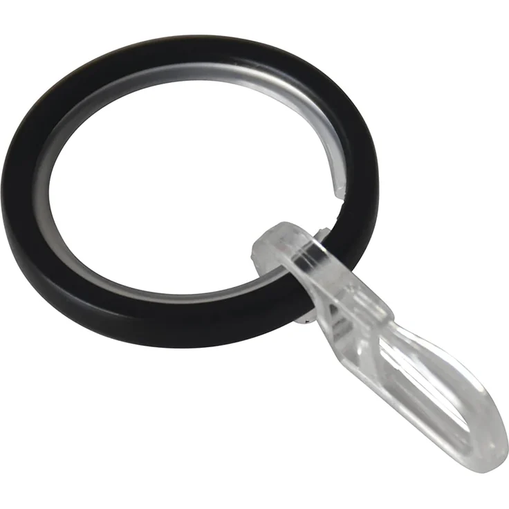 Gardinia Gardinenringe Chicago für Ø 20 mm schwarz-matt 10-er Pack – Bild 1